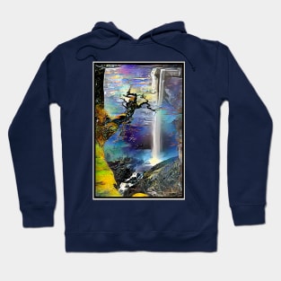 Moonlight Waterfall. Fantasy Landscape Hoodie